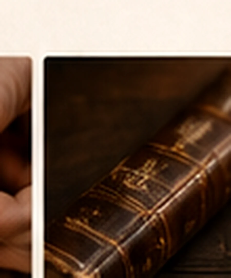 Dos en cuir d’un livre ancien en cours de restauration